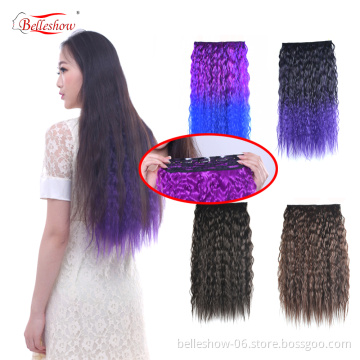 Hot sellhair clip in extension Afro wave clip in hair extension synthetic clip in curly hair extension for black women